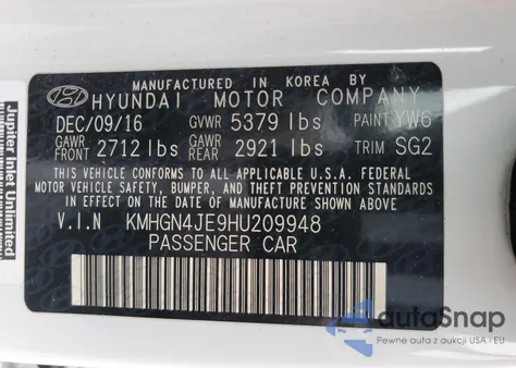 2017 Genesis G80 Base из США, поврежденный, VIN KMHGN4JE9HU209948